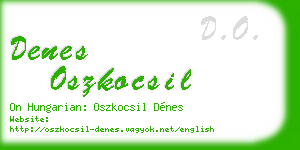 denes oszkocsil business card